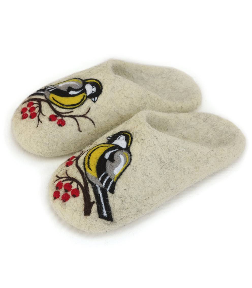 Home slippers "Bird with rowan" - "Glazovskie valenki" - Shoes buy wholesale from manufacturer and supplier on UDM.MARKET