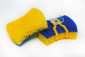 Sponge HOLDER + 2 sponges CORAL, brand name CHISTODEL - ООО НПФ ЭЛПА -  Household chemical buy wholesale from manufacturer and supplier on UDM.MARKET