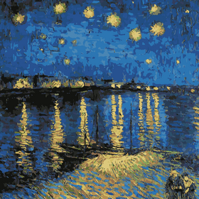 Painting by numbers "Starry night over the Rhone-Van Gogh" 40x50 cm - ООО «Мега-Групп» - Toys & Hobbies  buy wholesale from manufacturer and supplier on UDM.MARKET