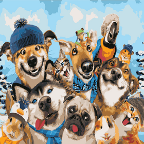 Painting by numbers "Dog family" 40x50cm - ООО «Мега-Групп» - Toys & Hobbies  buy wholesale from manufacturer and supplier on UDM.MARKET