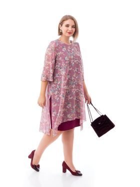 Сактон платье женское больших размеров ижевск 4846 летний букет на розовом