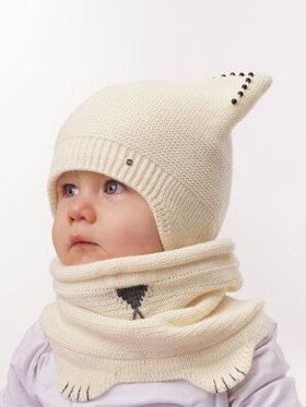 Children's hat, cotton lining + snood (scarf) set. Size 46-48 colors. St. yellow - К10 - Hats & Caps buy wholesale from manufacturer and supplier on UDM.MARKET