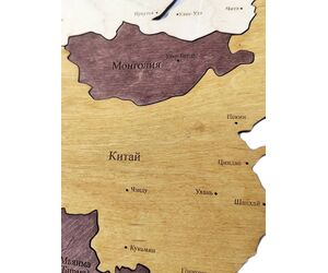 Деревянная карта мира 1600x950 настенная с гравировкой, для интерьера квартиры и дома - World maps made of wood/Деревянные карты мира - Дом, Мебель, Освещение и Строительство купить оптом от производителя на UDM.MARKET