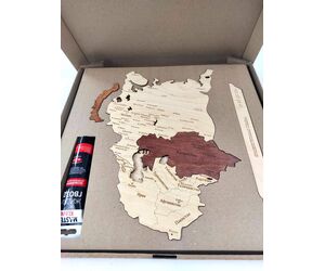 Деревянная карта мира 1600x950 настенная с гравировкой, для интерьера квартиры и дома - World maps made of wood/Деревянные карты мира - Дом, Мебель, Освещение и Строительство купить оптом от производителя на UDM.MARKET