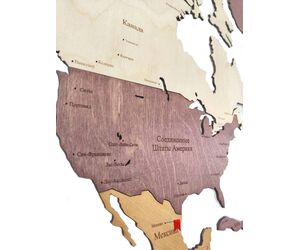 Деревянная карта мира 1600x950 настенная с гравировкой, для интерьера квартиры и дома - World maps made of wood/Деревянные карты мира - Дом, Мебель, Освещение и Строительство купить оптом от производителя на UDM.MARKET