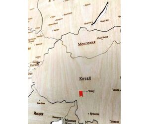 Деревянная карта мира 1600x950 настенная с гравировкой, для интерьера квартиры и дома - World maps made of wood/Деревянные карты мира - Дом, Мебель, Освещение и Строительство купить оптом от производителя на UDM.MARKET