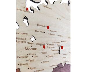 Деревянная карта мира 1600x950 настенная с гравировкой, для интерьера квартиры и дома - World maps made of wood/Деревянные карты мира - Дом, Мебель, Освещение и Строительство купить оптом от производителя на UDM.MARKET