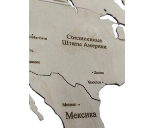 Деревянная карта мира 1600x950 настенная с гравировкой, для интерьера квартиры и дома - World maps made of wood/Деревянные карты мира - Дом, Мебель, Освещение и Строительство купить оптом от производителя на UDM.MARKET