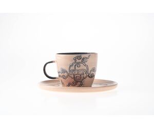 Чайная пара: керамическая кружка 200 мл и блюдце диаметром 14 см, серия "Новое прочтение Ахматовой" - Пантюхина Наталья Валерьевна - Decor and interior buy wholesale from manufacturer and supplier on UDM.MARKET