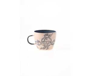 Чайная пара: керамическая кружка 200 мл и блюдце диаметром 14 см, серия "Новое прочтение Ахматовой" - Пантюхина Наталья Валерьевна - Decor and interior buy wholesale from manufacturer and supplier on UDM.MARKET