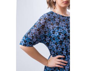 Сактон платье 4904 модель с ассиметричным кроем по низу и воланами Фиалки