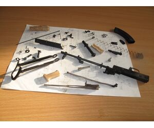 Модель автомата в масштабе 1:3 (AKMС-модернизированный автомат Калашникова со складным прикладом) - IP Komkova A. F. Workshop of miniatures/ИП Комкова А.Ф. Мастерская миниатюр - Подарки, Спорт и Игрушки купить оптом от производителя на UDM.MARKET