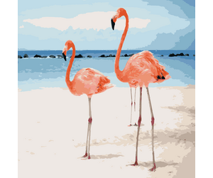 Painting by numbers "A couple of flamingos on the shore" 40x50 cm - ООО «Мега-Групп» - Toys & Hobbies  buy wholesale from manufacturer and supplier on UDM.MARKET