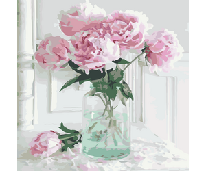 Painting by numbers "Pink peonies" 40x50 cm - ООО «Мега-Групп» - Toys & Hobbies  buy wholesale from manufacturer and supplier on UDM.MARKET