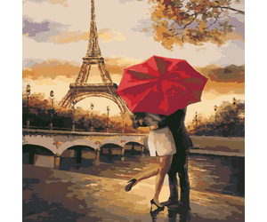 Painting by numbers " Paris. Red umbrella. Couple in love " 40x50cm - ООО «Мега-Групп» - Toys & Hobbies  buy wholesale from manufacturer and supplier on UDM.MARKET