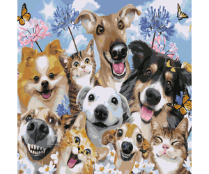 Painting by numbers "Holiday, dogs, cats" 40x50 cm - ООО «Мега-Групп» - Toys & Hobbies  buy wholesale from manufacturer and supplier on UDM.MARKET