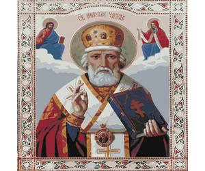 Painting by numbers "Icon of St. Nicholas the Saint" 40x50 cm - ООО «Мега-Групп» - Toys & Hobbies  buy wholesale from manufacturer and supplier on UDM.MARKET