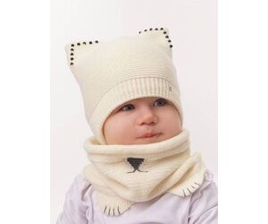 Шапка детская х/б подклад + снуд (шарф) комплект. Размер 46-48 цв. св. желтый - К10 - Головные уборы купить оптом от производителя на UDM.MARKET