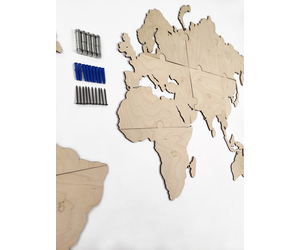 Подложка для Карты мира 1600x950 изготовлена из дерева с дистанционными держателями - World maps made of wood/Деревянные карты мира - Дом, Мебель, Освещение и Строительство купить оптом от производителя на UDM.MARKET