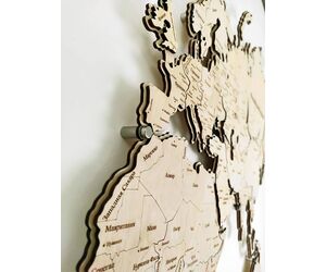 Подложка для Карты мира 1600x950 изготовлена из дерева с дистанционными держателями - World maps made of wood/Деревянные карты мира - Дом, Мебель, Освещение и Строительство купить оптом от производителя на UDM.MARKET