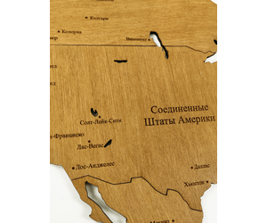 Деревянная Карта Мира 1600х950 настенная с гравировкой названий стран и городов - World maps made of wood/Деревянные карты мира - Дом, Мебель, Освещение и Строительство купить оптом от производителя на UDM.MARKET