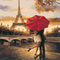 Painting by numbers " Paris. Red umbrella. Couple in love " 40x50cm - ООО «Мега-Групп» - Toys & Hobbies  buy wholesale from manufacturer and supplier on UDM.MARKET