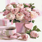 Paint by numbers "Pink and white roses with a cup of tea" 40x50cm - ООО «Мега-Групп» - Toys & Hobbies  buy wholesale from manufacturer and supplier on UDM.MARKET